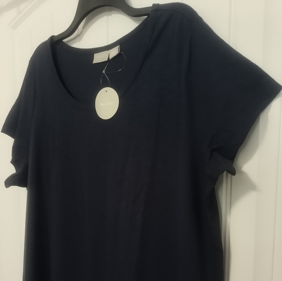 New Navy Blue Ruffle Dress - Size 2X - Picture 2 of 4